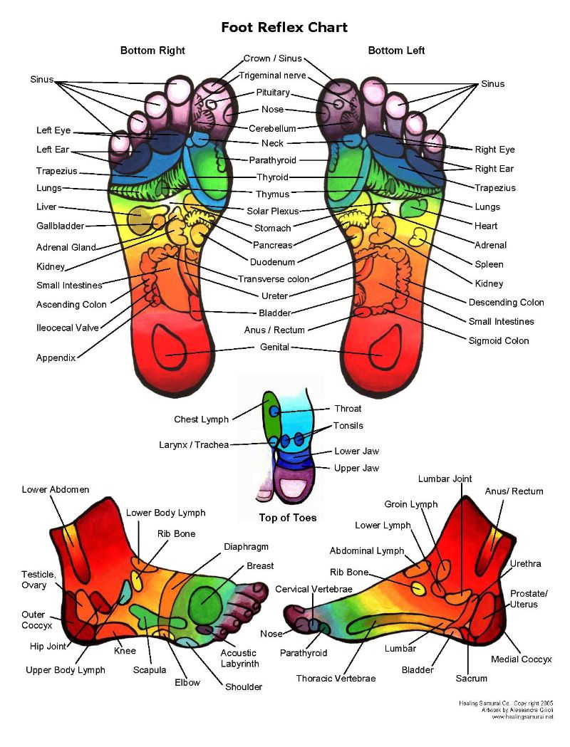 Reflexology Foot Chart And Meanings